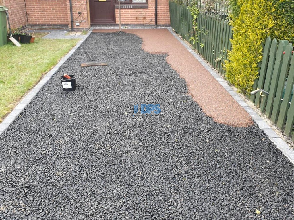 Black and Red Resin Bound Driveway in Gloucester