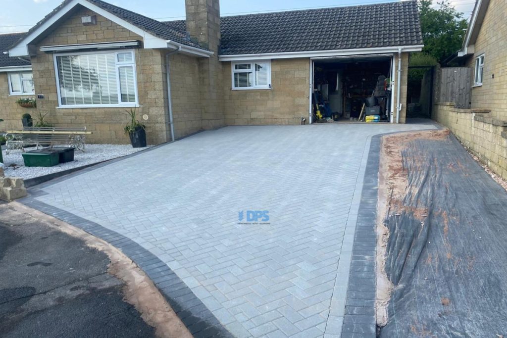 Natural Grey Block Paved Driveway with Charcoal Border in Cirencester (2)